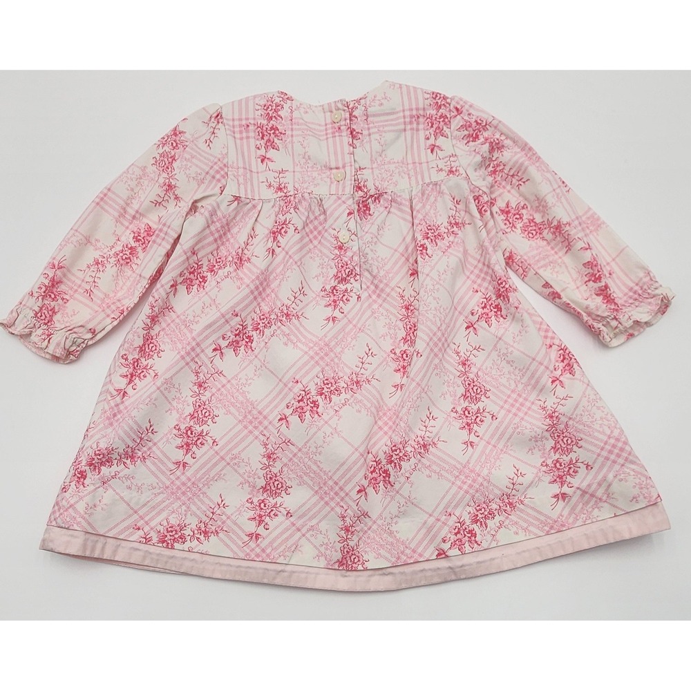 Tommy Hilfiger‎ Baby Girls Dress 6-12 Months Pink Floral Plaid Vintage 2004 - Picture 4 of 8